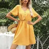 Casual Dresses Luxury Women's Dress Spring Fashion Pleated Mid Length Slim midje Polka Dot Elegant For Women 2023