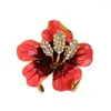 Brooches Fashion Rose Flower Enamel Women For Wedding Scarf Bouquet Brooch Pins Luxury Rhinestone Jewelry