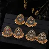 Boucles d'oreilles pendantes Vintage perles perles gland mariage Jhumka Antique Boho couleur or goutte d'eau Brincos bijoux