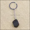 Keychains Lanyards Natural Ore Gem Quartz Fluorite Citrin Amethyst Irregar Stone Nyckelringar Hängen Charms Diy Jewelry Making Acc DHMFK