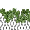 Guirlande de fleurs décoratives suspendues artificielles, feuilles vertes résistantes aux UV, fausses plantes, mur de vigne pour décoration extérieure de jardin et de maison