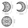 Wall Stickers 5pcs Moon Phase Hanging Decoration Wooden Bedroom Wood Above Bed DIY Headboard Ideas Home 230307