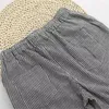 طماق للسيدات Bigsweety Cotton Linen Women Pants Disual Pants 2023 Fashion Long Long Lengest Broutsered Strained Striped Pantalon