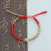 Charm armband meetvii enkel röd tråd armband för kvinnor män justerbar buddha huvud handgjorda flätar knut armband lycklig yoga smycken