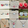 20% off all items 2023 New Luxury High Quality Fashion Jewelry for family double red blue heart-shaped love necklace ring bracelet enamel earrings