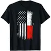 Men's T Shirts Polish American Flag Pride Polen USA Mänskjorta Kort ärm Casual Cotton O-Neck Summer