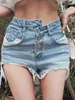 Shorts pour femmes doux 2023 corée été trou gland 4 boutons taille haute Sexy mince Denim mode Bootyshorts U701