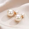 Charm New Women's Earrings Delicate Two-sided Pearl Ear Stud Earrings for Women Bijoux Korean Boucle Girl Gifts Jewelry Wholesale G230307