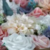 Decoratieve bloemen kransen kunstmatige zijden rozen doos roze roos dahlias babysbrreath bloem cadeau bruiloft decoratie diy valentijnsdag bouqu