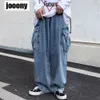 Jeans voor heren Wijde pijpen denim jeans heren herfst Daddy Trend Student losse rechte pijpen baggy broek Japanse losse hiphop 230307