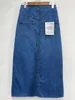 Dames jeans dames hoge taille midi denim rok mode casual dame spleet rok 230306