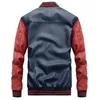 Heren Jackets Brand Embroidery Baseball Jackets Men Stand Moto Biker Lederen Jacket Men Casual Fleece Dikke Faux Leather Coat M-4XL 230307