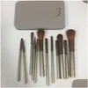 Pincéis de maquiagem 12pcs pó sombra de olho de olho profissional conjunto de pincel cosmético Drop entrega de saúde ferramentas de beleza acessórios DHSTA