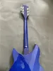 Novo 381-12 String semi oco corpo azul guitarra elétrica pickguard r ponte