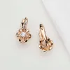 Charm Harong Luxury Copper Flower Crystal Stud Earrings Female Gold Color Metal Small Earring Jewelry Accessories Gift For Woman Girl G230307