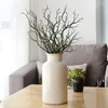 Decorative Flowers 35cm Dry Artificial Fake Foliage Plant Tree Branch Wedding Home Church Office Furniture Decoration Peacock Coral Branches