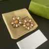 18 Karat vergoldete, blumenförmige Vintage-Ohrstecker, luxuriöse Mode-Edelstein-Ohrstecker, klassisches Design, Ohrring, Party, Hochzeit, Verlobung, Liebhaber, Geschenk, Schmuck, Großhandel