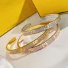 Modeontwerper Gold Bracelet for Men Women Full Diamond Gold Letters F armbanden Geschenken Dames