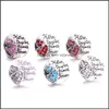 Charms Strass Cuore Bottone a pressione Madre Figlia Amica Risultati dei gioielli 18Mm Bottoni automatici in metallo Bracciale fai da te Gioielli Goccia Del Dhay7