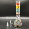 10 Inch Heady Bong Glow In The Dark Hookah Golden Skull Bee Nest Green&Red Glass Beaker Bong Halloween Pipe Glass Water Bottles 14MM Bowl&Stem