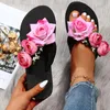 Тапочки для женщин, дамы, летние шлепанцы открывают цветы пальцами, богемные сандалии повседневная обувь комфортно широко