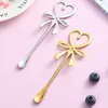 Butterfly Shaped Tea Cup Spoon Stainless Steel Cake Dessert Scoop Heart Shape Coffee Stirring Spoons Gold Milk Mixing Scoops Vlindervormige Theekoplepel