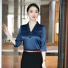 Kvinnors blusar Styles 2023 Summer Elegant Yellow Half Sleeve Shirts For Women Business Work Wear Blouse Kvinnliga toppar kläder