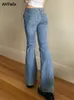 Женские джинсы Женские расклешенные джинсы с низкой талией джинсовые штаны винтажные растяжки 90 -х