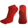 Vrouwen sokken vaste kleur warm dikker yoga harajuku katoen non-slip sport fitness kousen vijf vinger