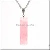 Pendentif Colliers À La Main Quartz Colonne Collier Pour Femmes Hommes Cristal Point Pendentifs Bijoux Drop Delivery Dhwv1