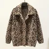 Jackets femininos outono de inverno casaco curto casaco de leopardo cardigan imitação suéter de vison com casacos feminino 2023 roupas lojas lojas femininas