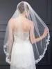 Bridal Veils Tanpell Stunning Appliques Wedding Veil Ivory One-Layer Tulle Short