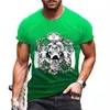 Abbigliamento da uomo Moda Casual Top T-shirt Uomo sportivo Girocollo Lettera giovanile Stampa teschio Camicette da uomo nere Primavera e autunno