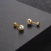 Kolczyki stalowe stalowe kolce małe perły proste wykwintne eleganckie dziewczęta moda