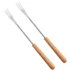 Set di posate Forchette per fonduta Forchetta Bastoncini di legno in acciaio inox Set di manici per pentole Barbecue Manici per formaggio alla griglia Spiedini per griglia Utensile per arrostire frutta