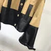 女性用革女性コート春到着高品質の本物のパッチワーククロスリアルシープスキンジャケットプラスサイズのターンダウンカラー
