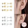 Charm CANNER 3 pièces/ensemble Piercing Aretes 925 argent Sterling lune étoile amour coeur boucle d'oreille pour femmes plata de ley 925 boucle d'oreille bijoux G230307