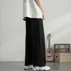 Herenbroeken Wijde pijpen broeken Zomer Ijs Zijde Rechte Broek Mode Vintage Casual Broeken Street chic Koreaanse losse bodems Mannelijke kleding Z0306