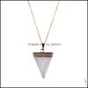 Pendentif Colliers Géométrique Colorf Nature Pierre Collier Triangle Cristal Pour La Saint Valentin Femmes Et Hommes En Gros Drop Delivery J Dh9Nh