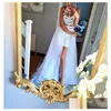 Petticoats Detachable Skirt For Wedding Gowns Petticoat Four Layers Tle Front Slit Removable Court Train Bridal Dress Jumpsuits A Li Dh1Ge