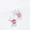 Studörhängen SOLE Memory Antler Fresh Strawberry Crystal Sweet Pink Silver Color Female SEA441