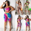 Active Sets Tie-Dye Women 2 pezzi Crop Top Pantaloncini Yoga Set Completi Sport Allenamento Tuta Ladies Snakeskin Summer Slim Beach Club Abbigliamento