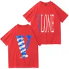 Camiseta de manga corta de tela de algodón VLONE, camiseta de verano para hombre con estampado de moda, camiseta suelta y versátil con cuello redondo para parejas, camiseta inferior con personalidad