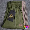 Mens Pants Multicolor Needles Sport Män kvinnor 1 1 Högkvalitativ Multi Brodered Butterfly Stripe Awge Trousers 230307