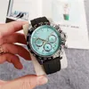 Whole Men Women Fashion Watch Classic Design All Dial Work Chrono Stainless Steel Quartz Movement Rubber Strap Quality Watches252Y