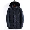 Men's Down Winter 2023 European And American Slim Medium Long Padded Jacket Cotton-padded Clothes