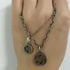 2023 Novas jóias de moda de alta qualidade de luxo para prata esterlina clássica clássica dupla intertravamento da massa frita torções padrão amantes de colar Chain Clavicle Chain