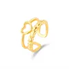 95% OFF 2023 New Luxury High Quality Fashion Jewelry for Star's same style double gold female heart shape simple high sense open ring bracelet