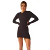 Mini robe tricotée à manches longues pour femme, chemisier ajouré, Sexy, blanche, moulante, Slim, Streetwear, automne 2023