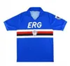 Retro Sampdoria 1991 1992 Jerseys de futebol 91 92 FUTBOL Vintage Football Camiseta Classic Shirt Kit Maillot Maglia Tops